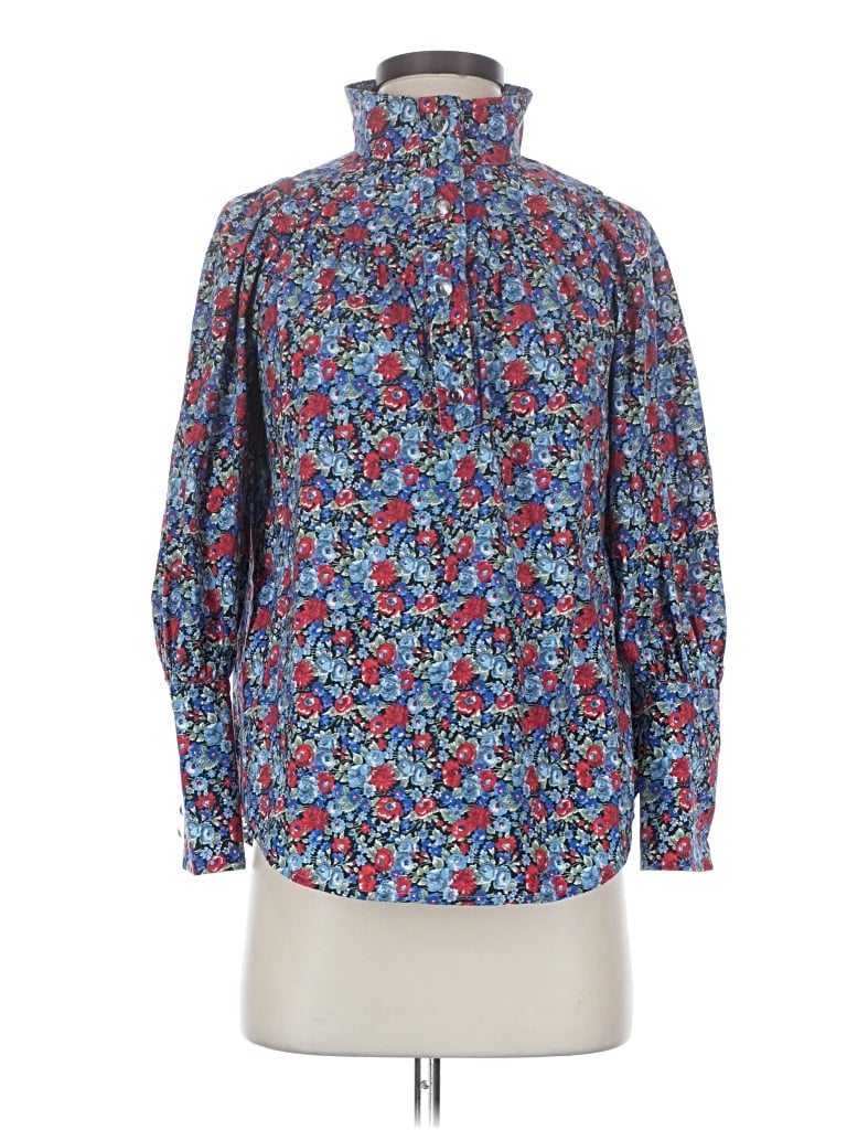 Pre-owned Tuckernuck Long Sleeve Blouse In Blue
