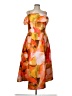 eShakti 100% Polyester Print Orange Gold Cocktail Dress Size 12 - photo 1