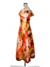 eShakti 100% Polyester Print Orange Gold Cocktail Dress Size 12 - photo 5