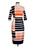 En Focus Studio 100% Polyester Stripes Orange Cocktail Dress Size 6 - photo 1