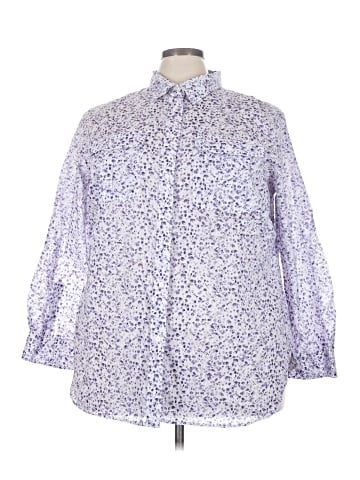Lauren by Ralph Lauren 3/4 Sleeve Button-Down Shirt (view 1)