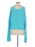 Free People 100% Cotton Solid Teal Pullover Sweater Size M - photo 1