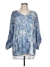 Soft Surroundings 100% Tencel Blue 3/4 Sleeve Blouse Size L - photo 1