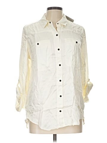 CALVIN KLEIN JEANS 3/4 Sleeve Button-Down Shirt (view 1)