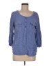 St. John's Bay 100% Rayon Blue 3/4 Sleeve Blouse Size M - photo 1