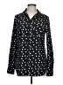 Merona 100% Polyester Polka Dots Black Long Sleeve Blouse Size L - photo 1