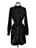 DKNY 100% Polyester Black Trenchcoat Size XS - photo 1