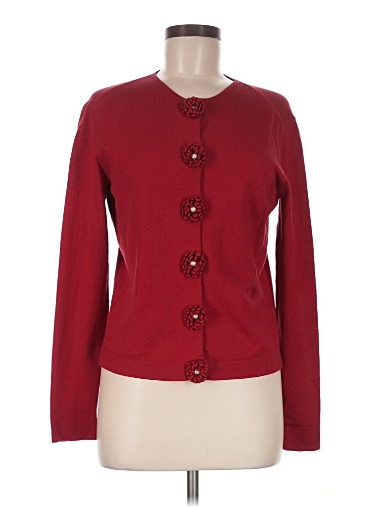 Pre-owned Doncaster Collection Cardigan Sweater In Red