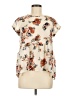 Xhilaration Floral Ivory Short Sleeve Blouse Size M - photo 1