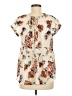 Xhilaration Floral Ivory Short Sleeve Blouse Size M - photo 2