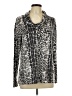 Preston & York Animal Print Silver Long Sleeve Top Size L - photo 1