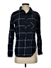 Athleta 100% Cotton Plaid Blue Long Sleeve Button-Down Shirt Size XS (petite) - photo 1