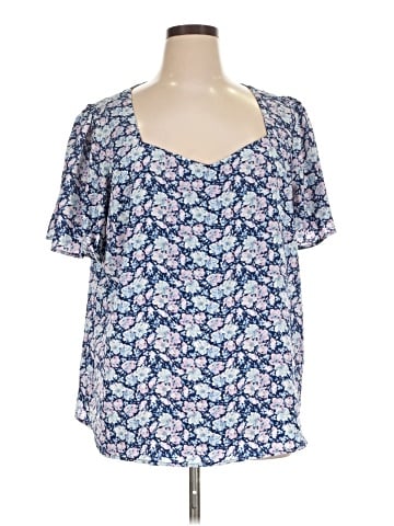 Skies Are Blue Short Sleeve Blouse (view 1)