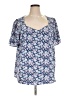 Skies Are Blue 100% Polyester Blue Short Sleeve Blouse Size 1X - photo 1
