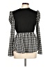 Shein Houndstooth Black Long Sleeve Blouse Size 12 - photo 1