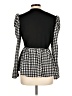 Shein Houndstooth Black Long Sleeve Blouse Size 12 - photo 2