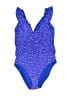 Lilly Pulitzer Polka Dots Blue One Piece Swimsuit Size 12 - photo 1