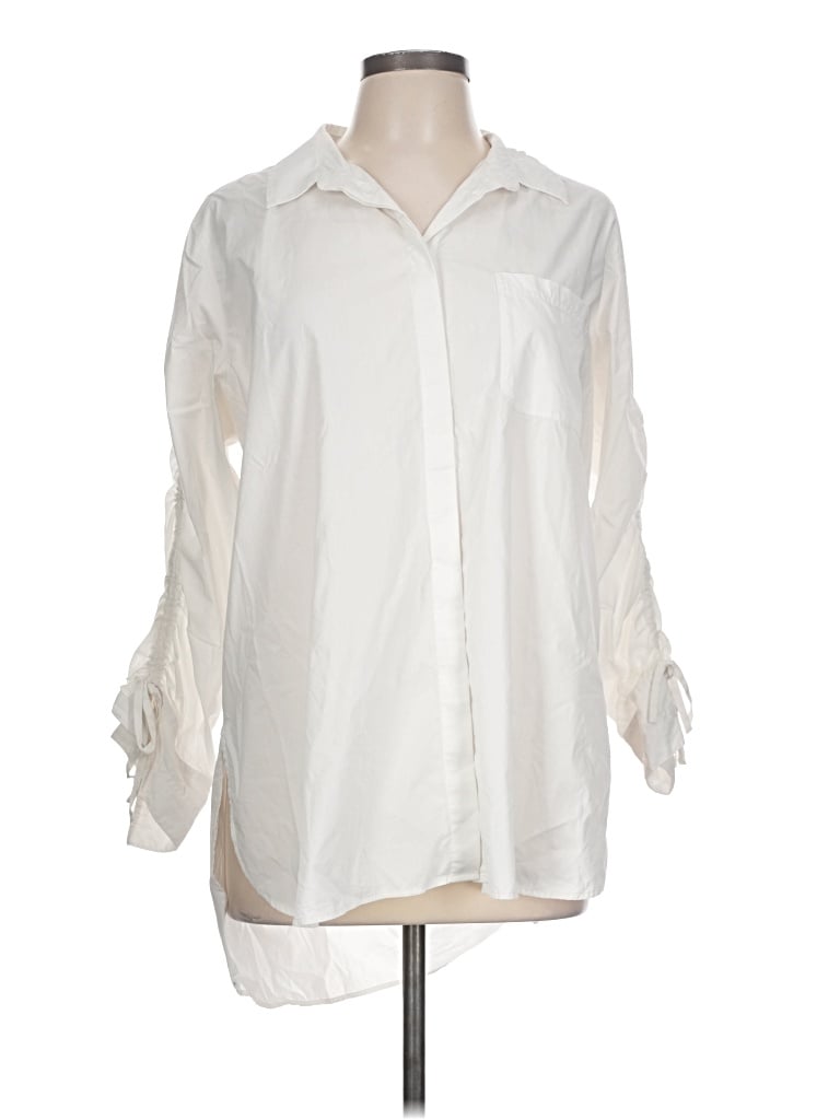 Pre-owned Athleta 3/4 Sleeve Blouse In Ivory