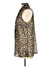 CAbi 100% Polyester Animal Print Gold Sleeveless Blouse Size L - photo 5