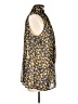 CAbi 100% Polyester Animal Print Gold Sleeveless Blouse Size L - photo 4