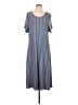 Lularoe Stripes Blue Casual Dress Size L - photo 1