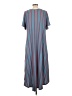 Lularoe Stripes Blue Casual Dress Size L - photo 2