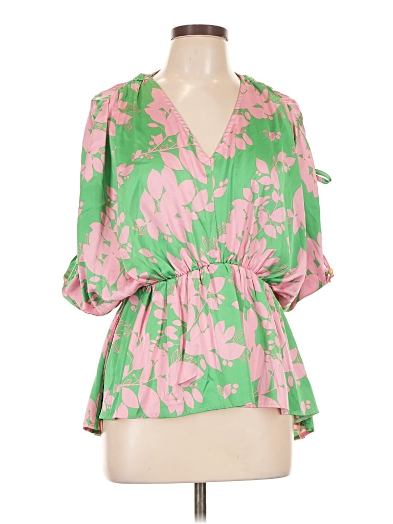 Pre-owned Umgee 3/4 Sleeve Blouse In Green