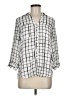 A. Byer 100% Polyester Checkered-gingham Silver 3/4 Sleeve Blouse Size M - photo 1