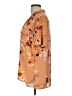 DR2 100% Polyester Floral Orange Short Sleeve Blouse Size L - photo 5
