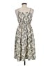 Unbranded 100% Polyester Print Ivory Casual Dress Size 6 - photo 2