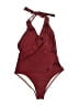 Cupshe Solid Burgundy One Piece Swimsuit Size L - photo 1