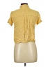 Japna 100% Rayon Polka Dots Yellow Short Sleeve Blouse Size L - photo 2