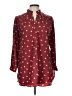 Fun2Fun 100% Polyester Polka Dots Burgundy Long Sleeve Blouse Size L - photo 1