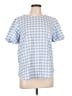 Ann Taylor Checkered-gingham Blue Short Sleeve Blouse Size L - photo 1