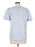 Ann Taylor Checkered-gingham Blue Short Sleeve Blouse Size L - photo 2