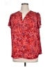 Fun2Fun 100% Polyester Stars Red Short Sleeve Blouse Size 1X - photo 1