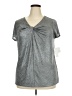 Liz Claiborne Metallic Silver Short Sleeve Top Size 2X - photo 1