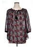 Daniel Rainn 100% Polyester Burgundy 3/4 Sleeve Blouse Size 1X - photo 1