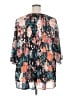 Roaman's 100% Polyester Floral Teal 3/4 Sleeve Blouse Size 24W - photo 2