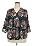 Fun2Fun Floral Teal 3/4 Sleeve Blouse Size XXL - photo 1