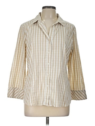 Lafayette 148 New York 3/4 Sleeve Button-Down Shirt (view 1)