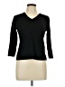 Spense Black 3/4 Sleeve Top Size L - photo 1