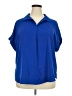 Timeson 100% Polyester Blue Short Sleeve Blouse Size XXL - photo 1