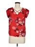 Lily White 100% Polyester Red Short Sleeve Blouse Size M - photo 1