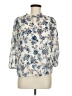 Aqua 100% Cotton Floral Ivory 3/4 Sleeve Blouse Size M - photo 1