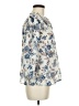 Aqua 100% Cotton Floral Ivory 3/4 Sleeve Blouse Size M - photo 4