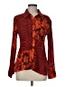 Milano 100% Polyester Orange Long Sleeve Blouse Size M - photo 1