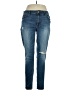 White House Black Market Solid Blue Jeans Size 14 - photo 1