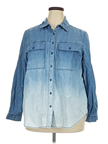 Lane Bryant 3/4 Sleeve Button-Down Shirt (view 1)