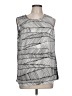 DKNY 100% Polyester Silver Sleeveless Blouse Size L - photo 1